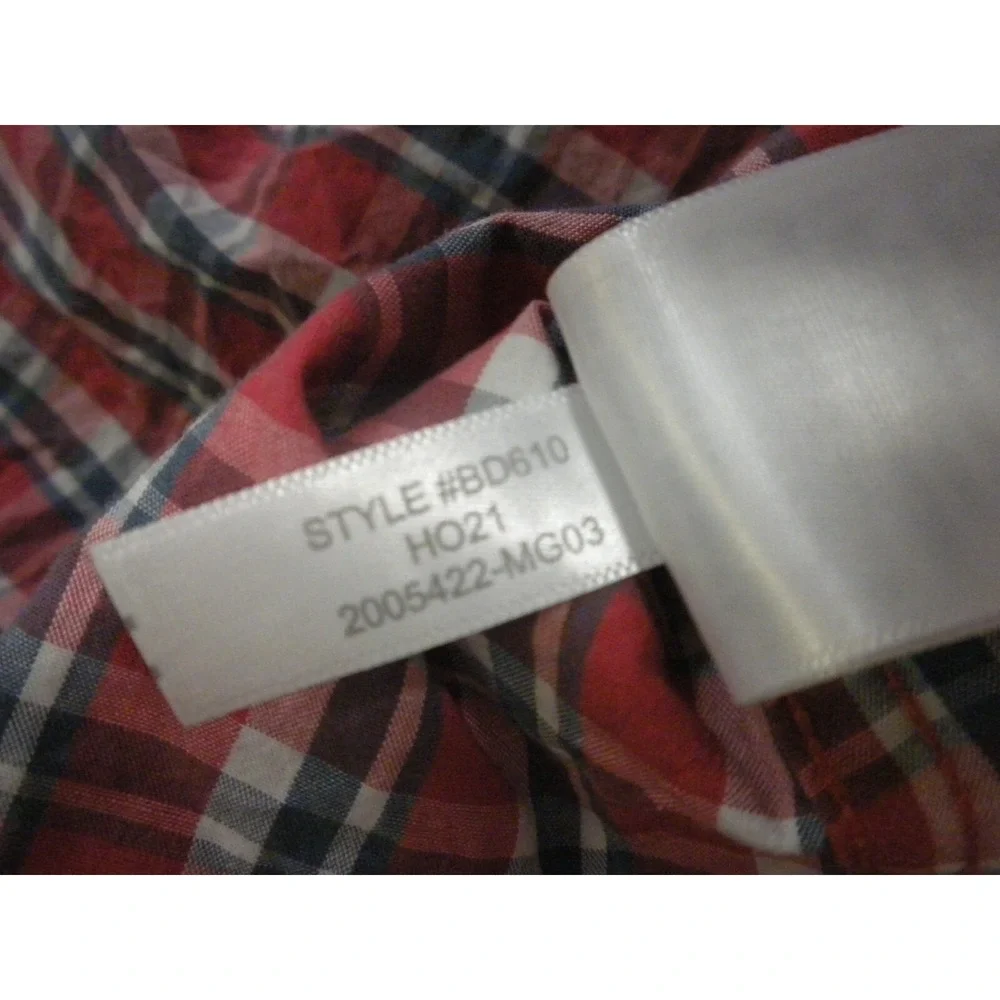 J‎ Crew Flex Washed Shirt Mens M Red Blue Plaid Slim Fit Button Down Ivy Preppy